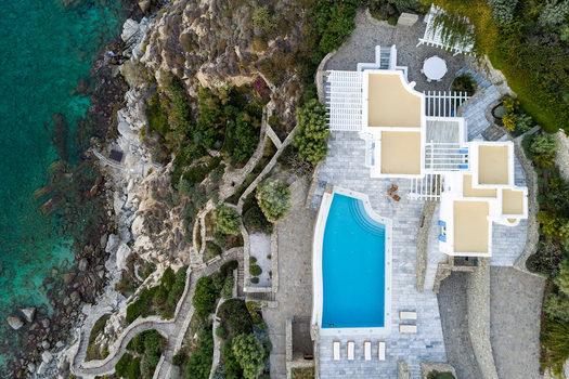 Villa_Jolly_10.jpg Agios Lazaros Mykonos Outdoor, villa, pool, stairs, sea, road