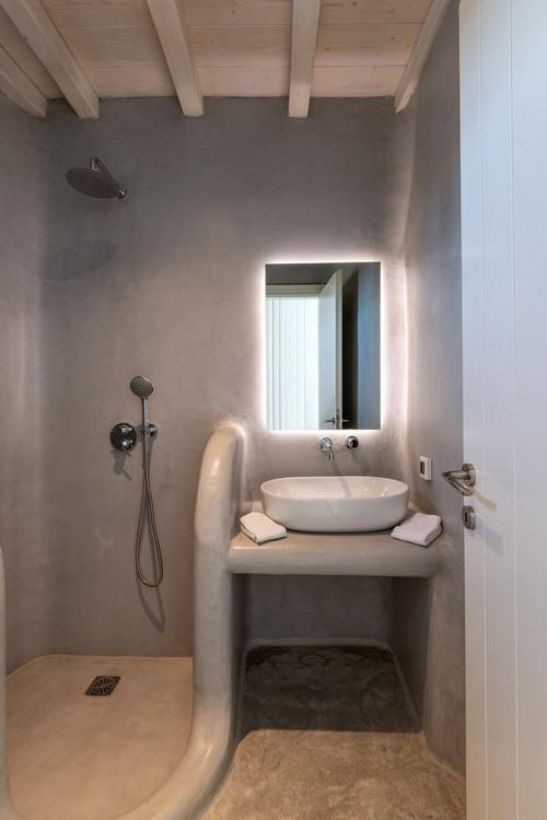 Villa_Madona_24.jpg Tourlos Mykonos 3rd Bathroom, door, shower, washstand, mirror