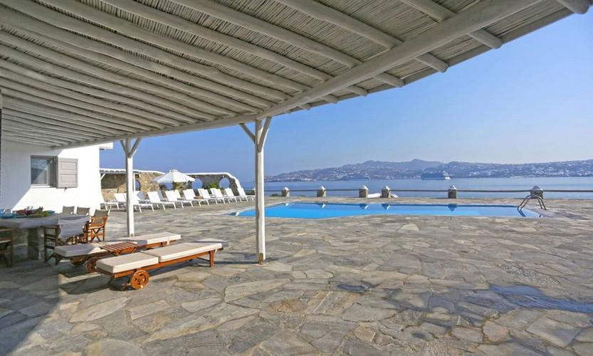 Lounge area and a pool in Mykonos