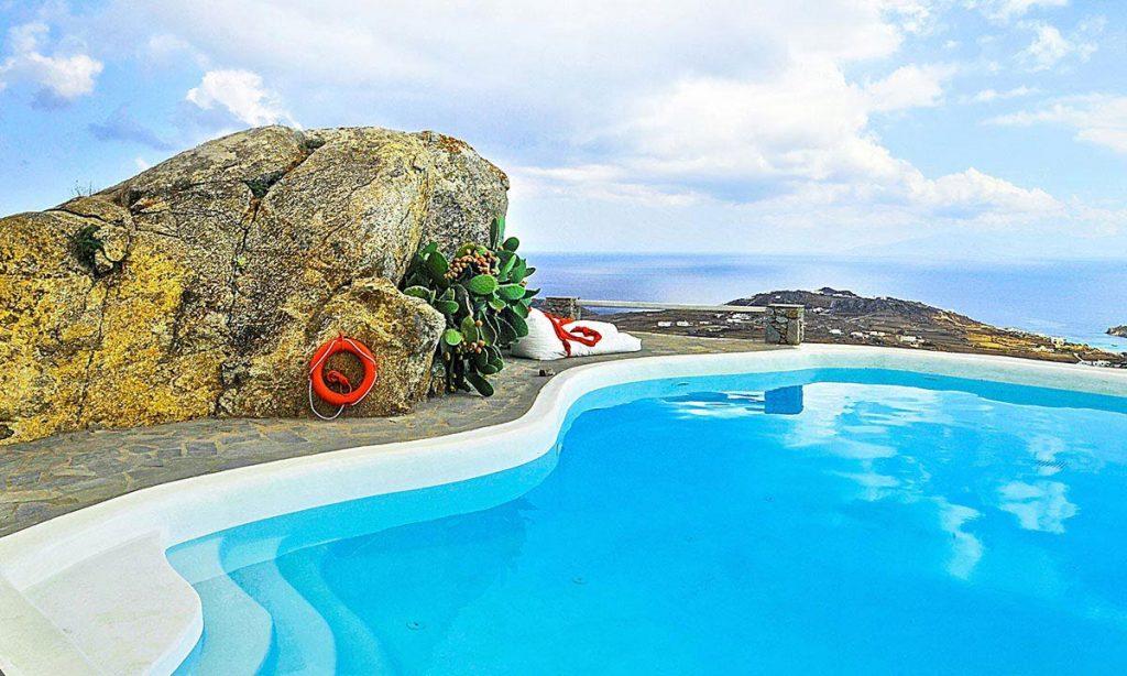 Villa-Ramsey-_08.jpg Halara Mykonos, outdoor, pool, sky, clouds, stone, island