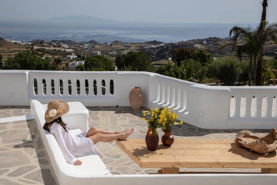 Woman in a private Mykonos villa