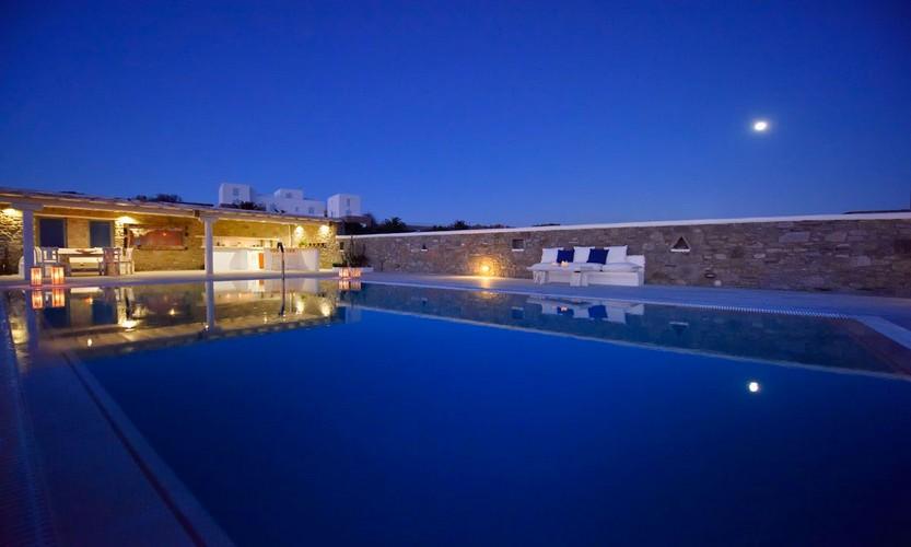 Villa_Patricia_07.jpg Super Paradise Mykonos Outdoor, pool, bed, pillows, sky