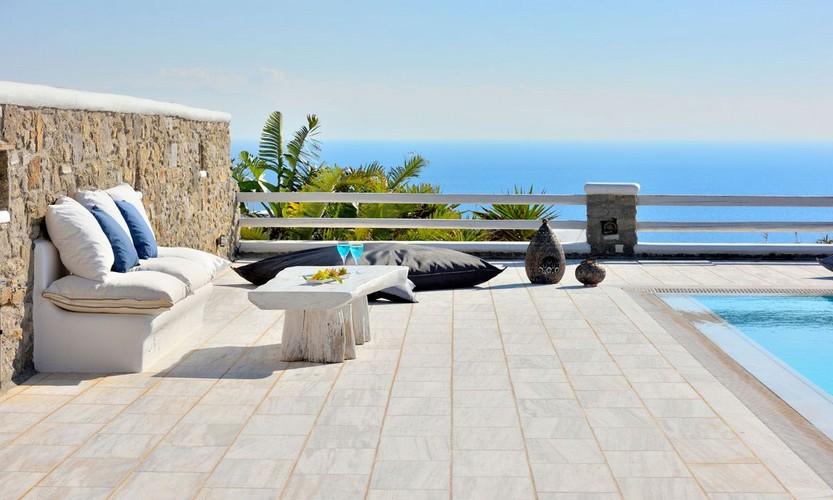 Villa_Patricia_12.jpg Super Paradise Mykonos Outdoor, pool, sea, sky, horizon, bed, pillows