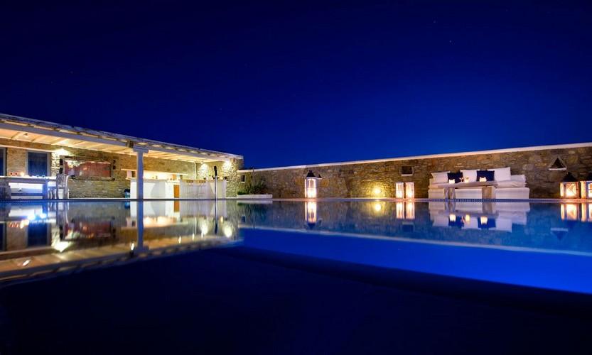 Villa_Patricia_17.jpg Super Paradise Mykonos Outdoor, villa, sky, pool, bed, pillows