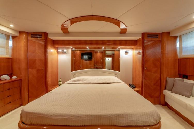 Yacht_VenusSecret_09.jpg Mykonos 3rd Bedroom, bed, pillows, cabinet, phone