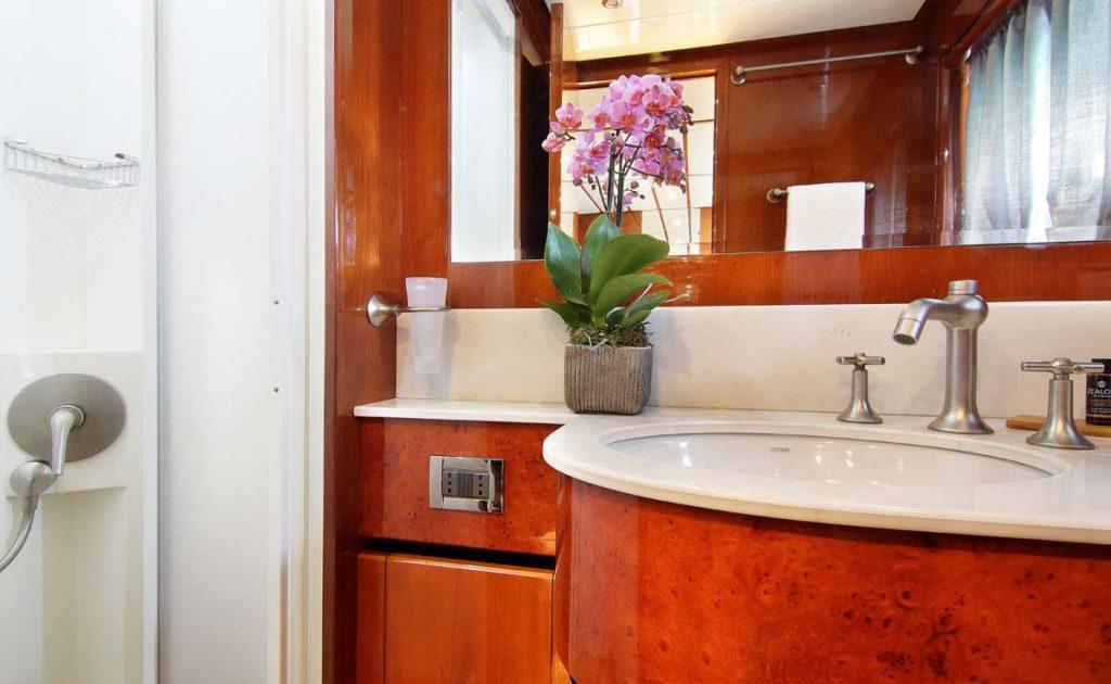 bathroom with shower and modern designed sink