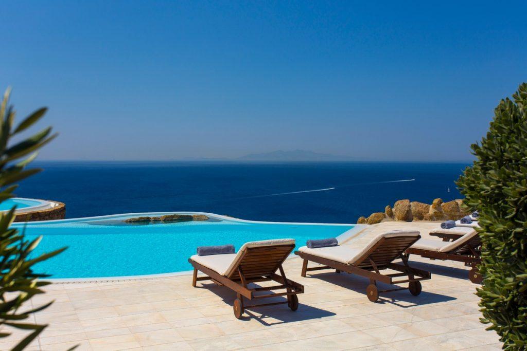 ideal place to enjoy the view on comfortable loungers by the pool