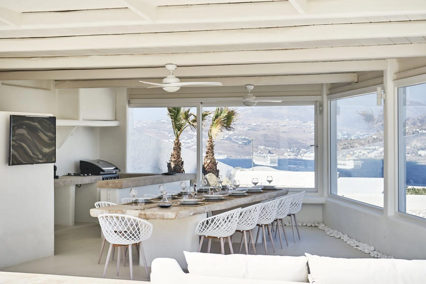 The dining room in private villa