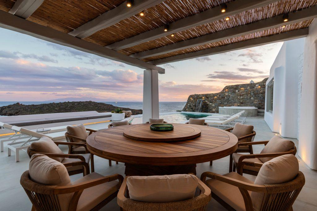 ideal place to sit back enjoy Mykonos sunset over a drink